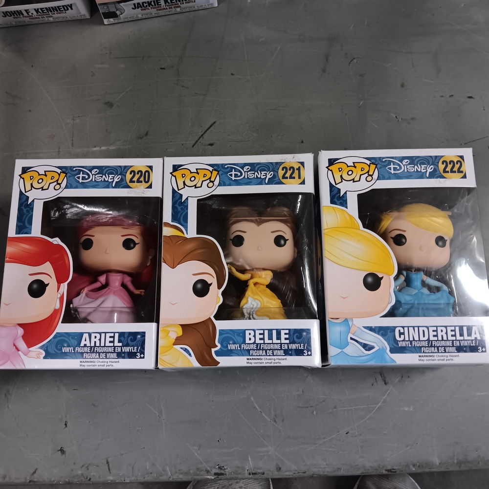 Funko Pop! Disney Ariel, Belle, and Cinderella Figures